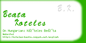 beata koteles business card